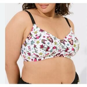 Torrid Dream Wire Free Lightly Lined Bra 44D Cups & Wings